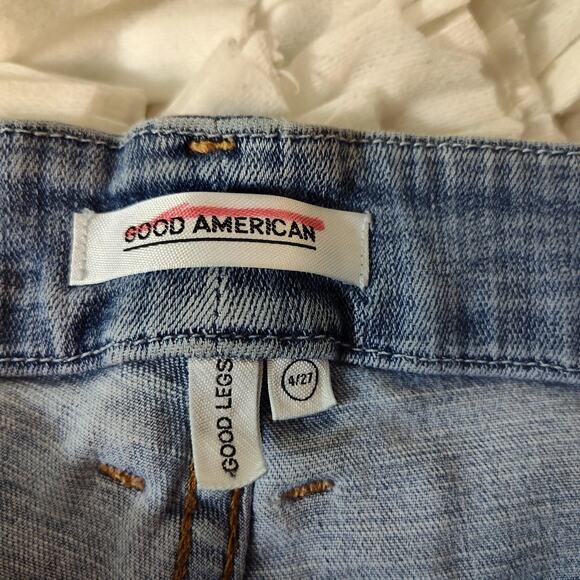 Good American Good Legs Jeans Womens 4/27 Light Wash Distressed Ripped Skinny - Picture 9 of 14